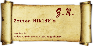 Zotter Miklós névjegykártya