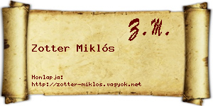 Zotter Miklós névjegykártya