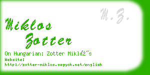 miklos zotter business card
